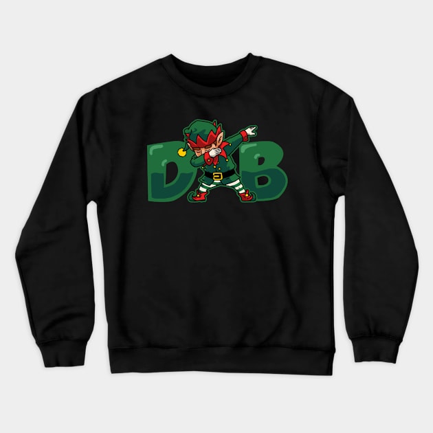 DAB Elf Dabbing Elf Shirt Kids Santa Helper Christmas Gifts Crewneck Sweatshirt by vo_maria